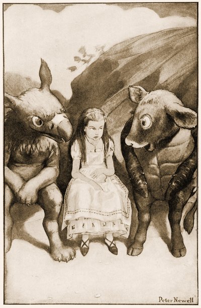 Alice began telling them her adventures, illustration for Lewis Carroll